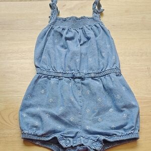 Carter's Blue Anchor Print Cotton Romper